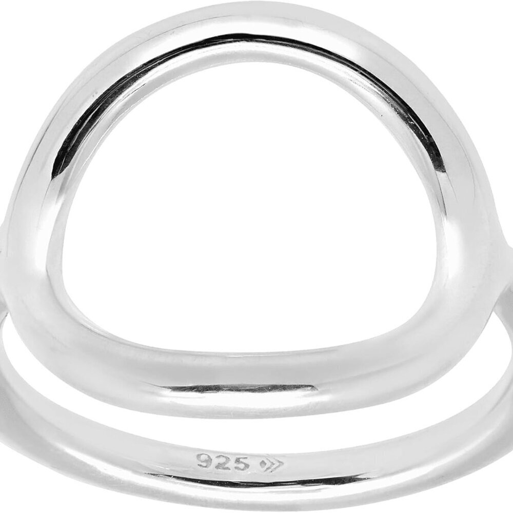 Sterling Silver Karma Ring Modern Geometric Design Women's Size 9